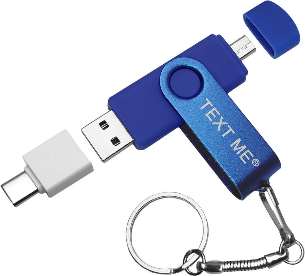 

USB\OTG Флеш накопитель TEXT ME 32GB + Адаптер Type-C Blue