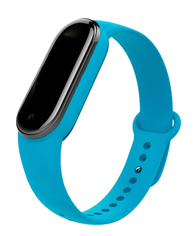 

Mi band 5 ремешок ми бенд 6 силиконовый голубой