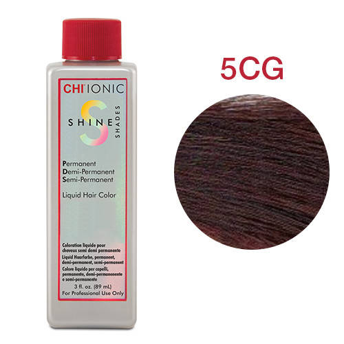 

Стойкая безаммиачная жидкая краска для волос CHI Ionic Shine Shades Liquid Color 89 мл 5CG (Средний медно-золотой коричневый)
