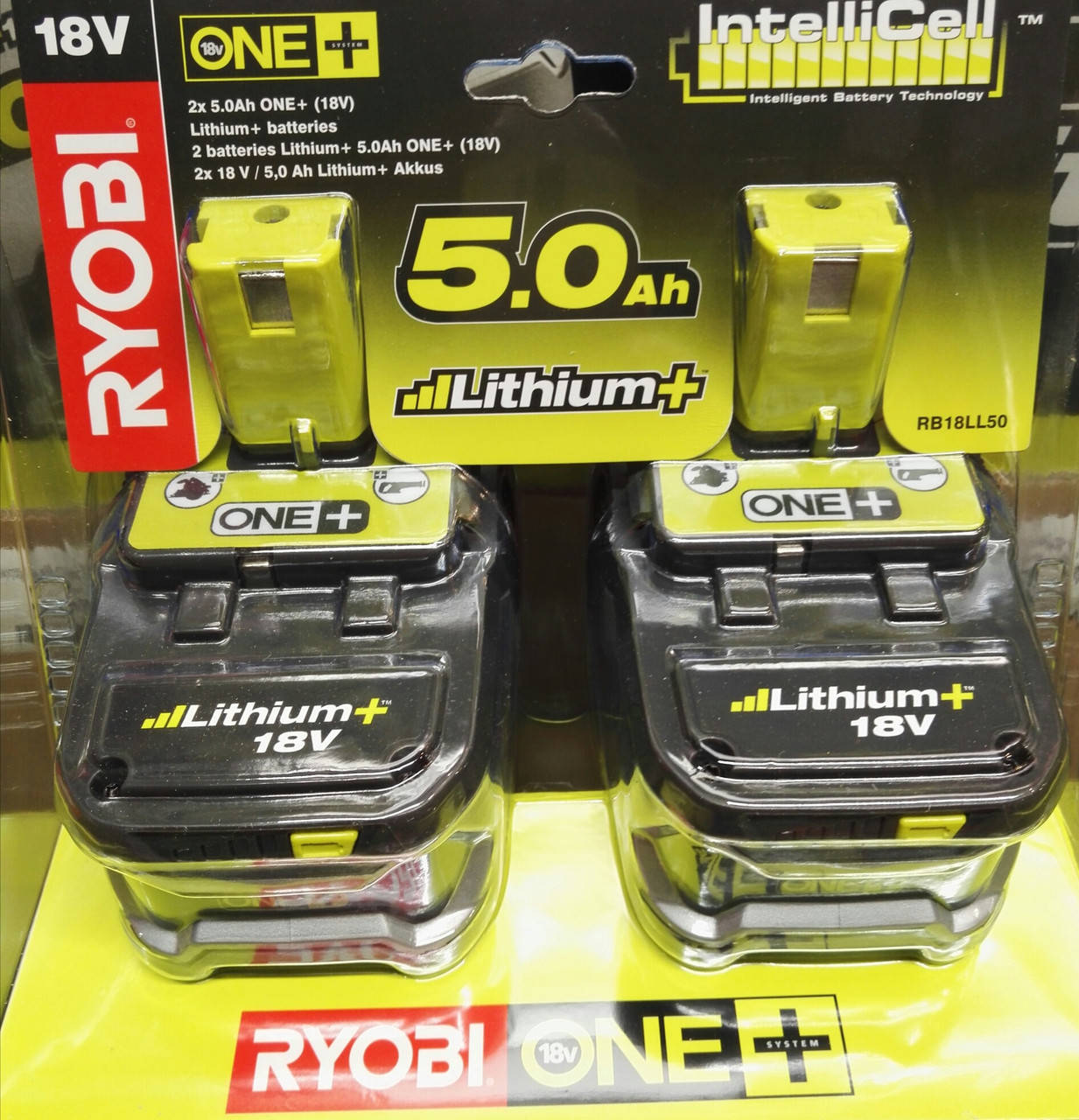 

Аккумуляторы Ryobi RB18LL50 (2 аккумулятора) 5,0 А/ч.