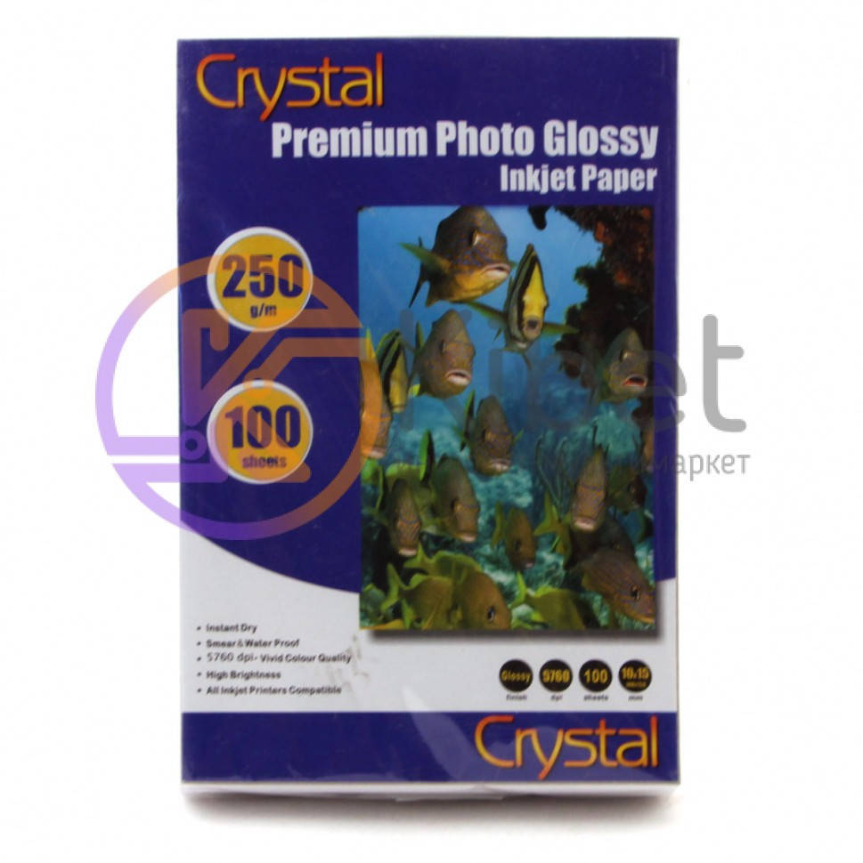 

Фотобумага Crystal, глянцевая, A6 (10x15), 250 г/м, 100 л (GL-R6-250-100)