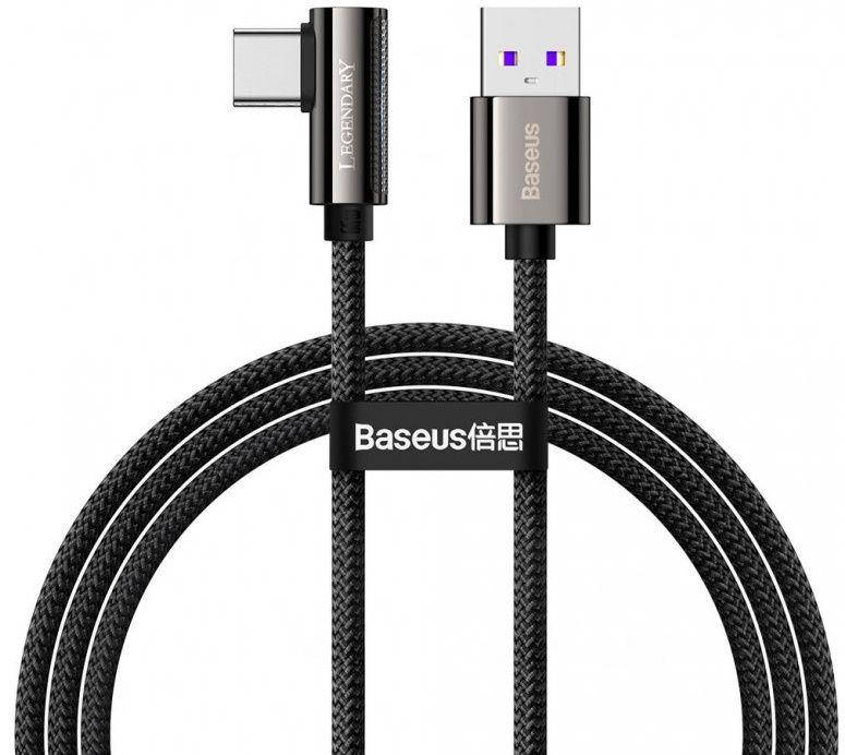 

Кабель USB Baseus Legend Series Elbow Fast Charging USB Type-C Cable 66W 2м Black (CATCS-C01), Черный