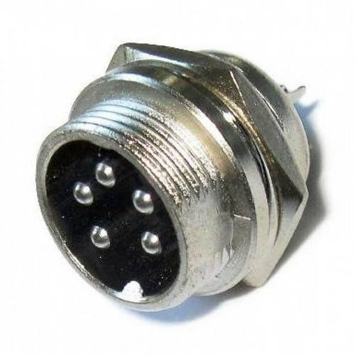 

Разъём MIC 335 mini, "штекер", монтажный, 5pin, диам.-12мм