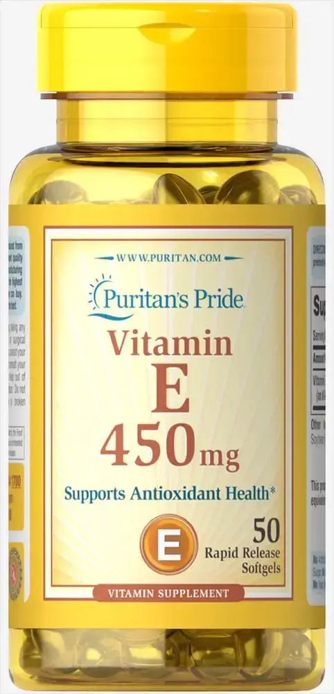 

Витамин Е, Vitamin E, Puritan's Pride, 450 мг, 50 капсул