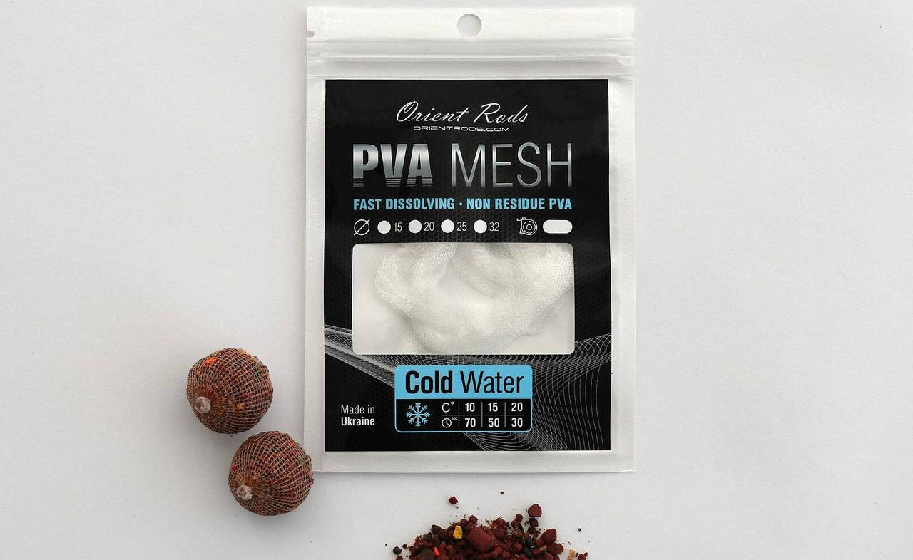 

Карповая растворимая ПВА сетка PVA MESH Orient Rods 25 мм.10 м.