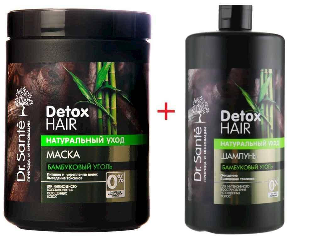 

Набір (спайка) Шампунь БАМБУКОВЫЙ УГОЛЬ 1лмаска 1л ТМ Dr.Sante