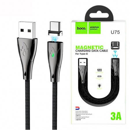 

Кабель USB для магнітної зарядки та синхронізації даних Type-C Hoco U75 Blaze, Черный