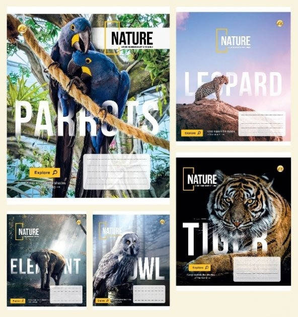 

Тетрадь школьная в клеточку Тетрада 24 листа, Дикая природа