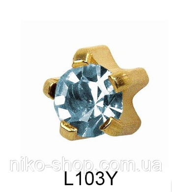 Крапан Березень (аквамарин) 4мм L103Y, фото 1