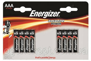 Алкалінова батарейка Energizer Power AAA LR-3 8 шт Блістер 