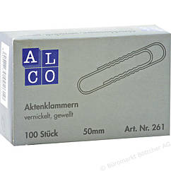 Скріпки металеві хромовані 50 мм ALCO 261