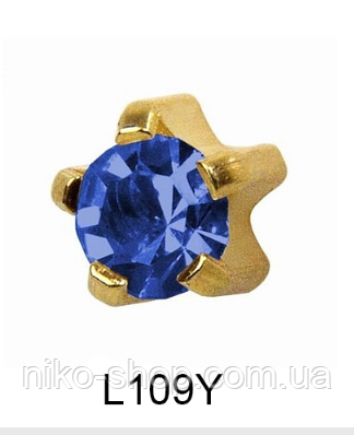 Крапан Вересень (сапфір) 4мм L109Y, фото 1