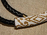 Чокер з бісеру та шкіри, фото 8