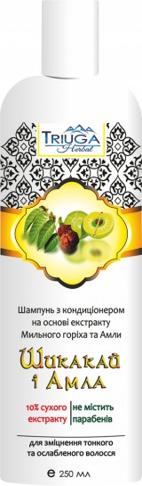Шампунь аюрведичний Шиккай і алма зміцнюючий 200мл, фото 1