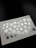 Фольгований слайдер дизайн сніжинки срібло