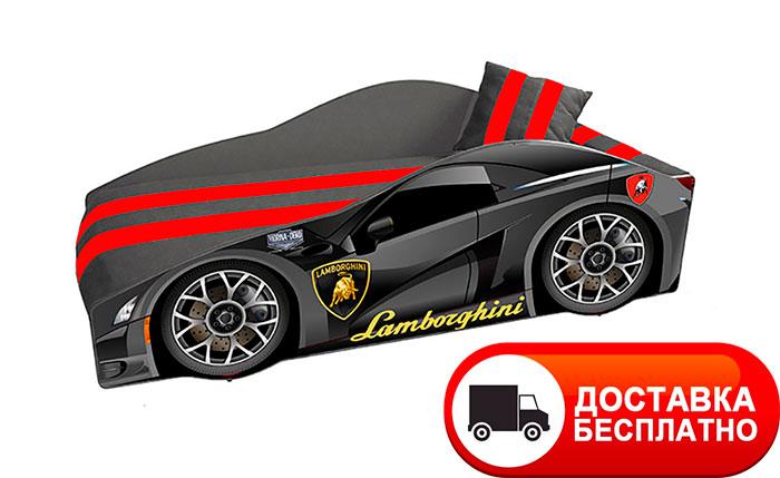 Ліжко машинка серія Еліт модель Lamborghini графіт зі спортивним матрацом