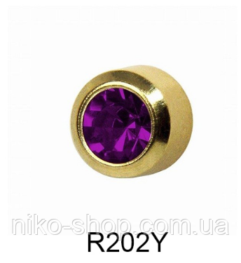 Завальцованные (аметист) 3мм R202Y, фото 1