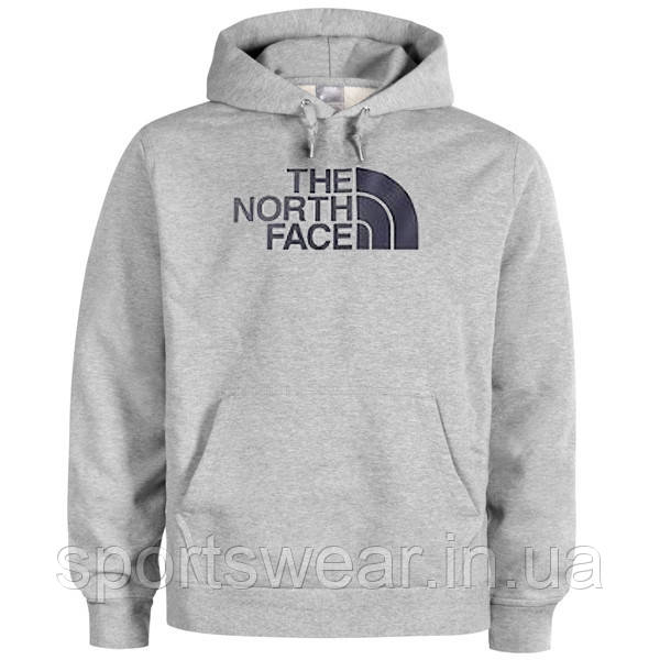 Худі The North Face сіре з логотипом, унісекс (чоловіче, жіноче, дитяче)