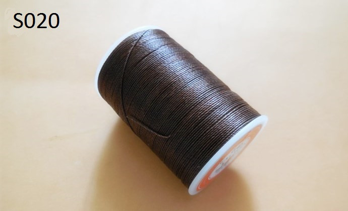 Нитка вощеная для шитья по коже 0,45 мм S020 148 м темно-коричневый цвет Galaces нить