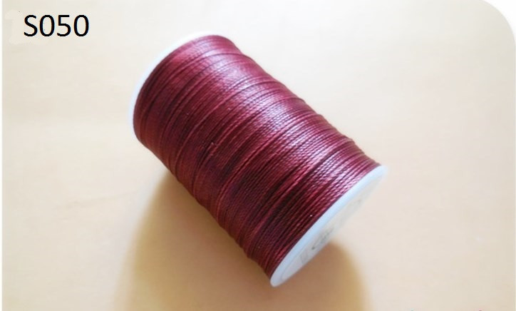Нитка вощеная для шитья по коже 0,45 мм S050 148 м бордовый цвет Galaces круглая нить