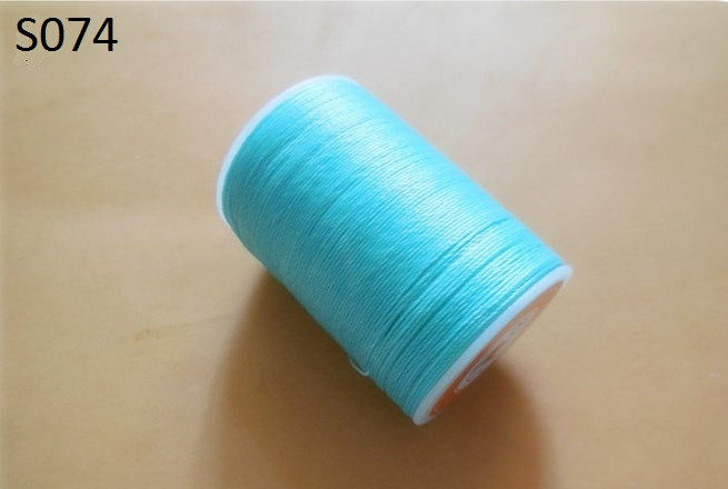Нитка вощений для шиття по шкірі 0,45 мм S074 148 м блакитний колір Galaces кругла нитка