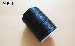 Нитка вощеная для шитья по коже 0,45 мм S999 148 м черный цвет Galaces круглая нить