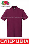 Футболка поло чоловіча бордова 65/35 Polo Fruit of the Loom,2XL, фото 4