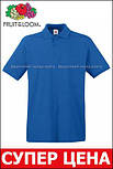 Футболка поло чоловіча синя 65/35 Polo Fruit of the Loom,2XL, фото 4