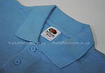Футболка поло чоловіча блакитна 65/35 Polo Fruit of the Loom,2XL, фото 2