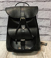 121 Натуральная кожа Городской кожаный женский рюкзак черный сумка-рюкзак из натуральной кожи черная