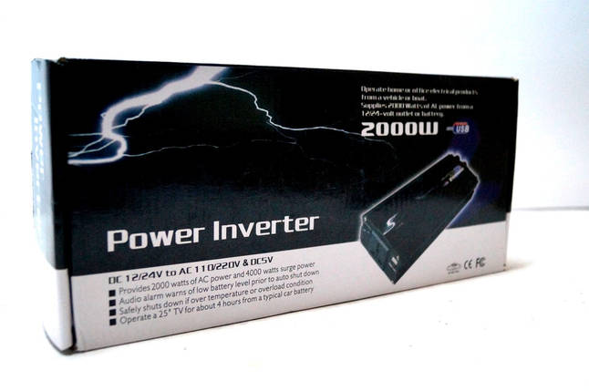 Інвертор напруги 2000 W, перетворювач 12/220 2000w, фото 1