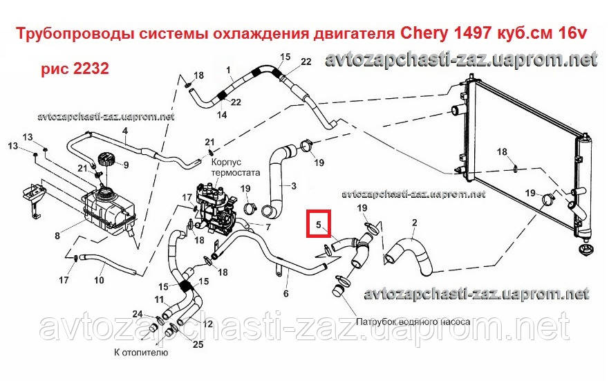 Тройник с 2патрубками WOLMOT SF6950-1303140 Vida SF6950 радиатор помпа + термостат Aveo с двигателем SQR477F - фото 2 - id-p626673363