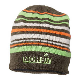 Шапка в'язана Norfin Frost (коричнева в смужку) XL