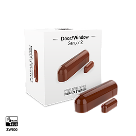 Датчик відкриття дверей/вікна і температури FIBARO Door/Window Sensor 2 (brown) коричневий, Відкриття вікна/двері, Температура