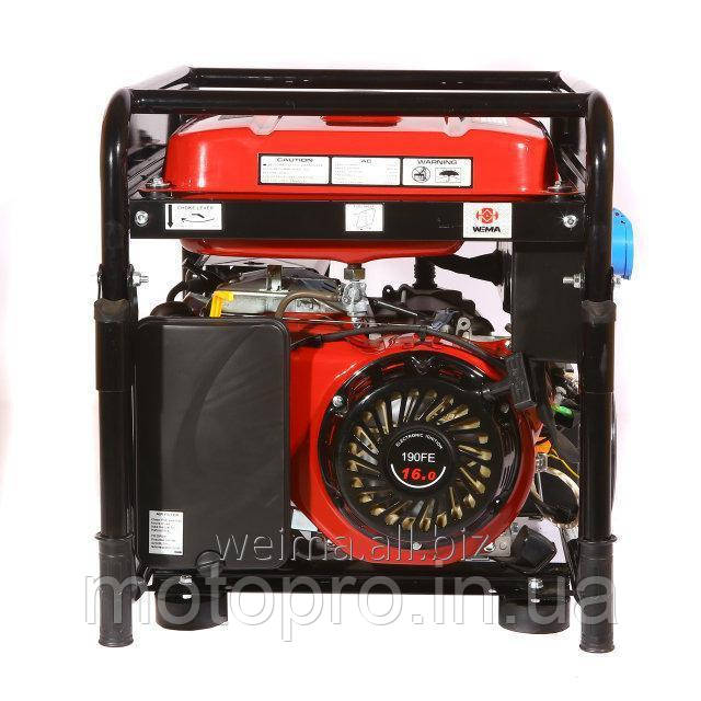 БЕНЗИВНИЙ ГЕНЕРАТОР WEIMA WM7000E 7,0 Квт, 3ФАЗИ,вага 98 кг, груд.WM190FE -16л.с.