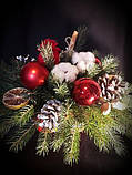 Новорічна композиція в червоно-білих тонах., фото 2