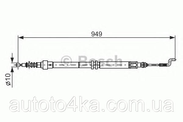 Трос стоянкового гальма BOSCH 1 987 477 706