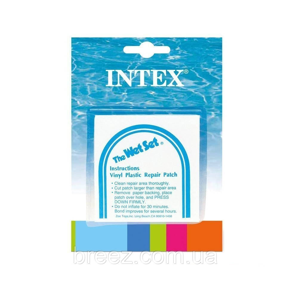 Ремкомплект Intex для каркасних, надувних басейнів. Самоклейки 6 шт, 7х7 см