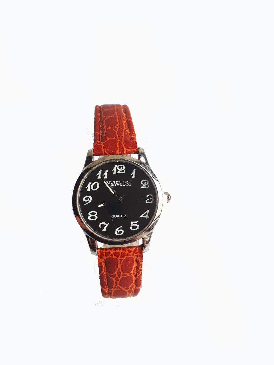 Годинник кварцовий Yiweisi Silver жіночий чорний на рудому ремінці, фото 1
