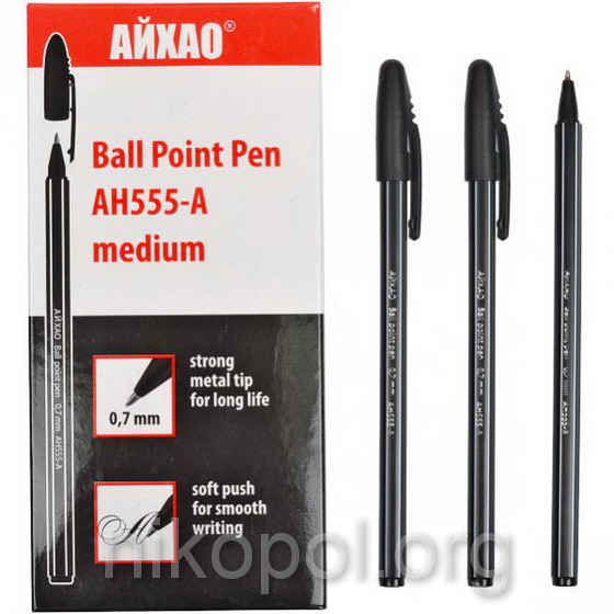 Ручка масляна AIHAO AH555-А чорна