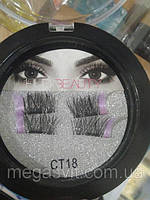 Накладные реснички на магнитах Magnet Lashes СТ18 с фиолетовыми краями