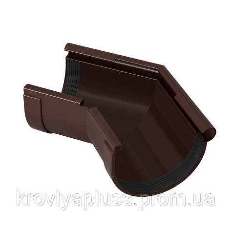 Кут (поворот) жолоба зовнішній 135° Ø130 (Rainway, Україна), коричнева., фото 2