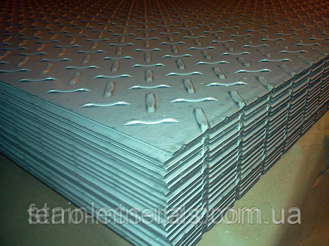 Неіржавкий лист 4 мм 1250х2500 мм, AISI 304 (08Х18Н10), 1D, рифлений