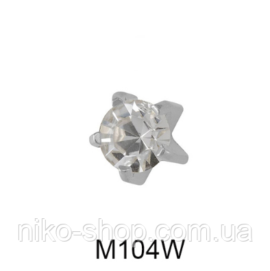 Крапан Квітень (кришталь) 2мм M104W(без покриття), фото 1