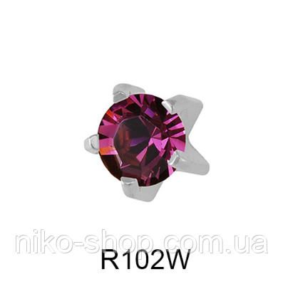 Крапан Лютий (аметист) 3mm R102W(без покриття), фото 1