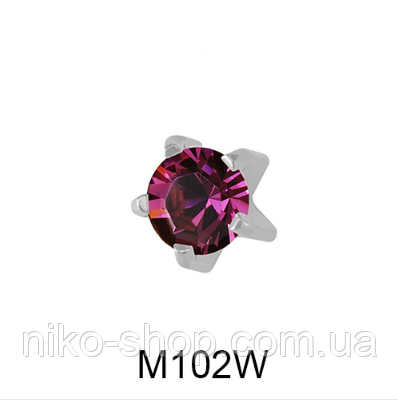 Крапан Лютий (аметист) 2mm M102W(без покриття), фото 1