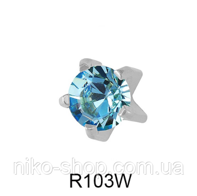 Крапан Березень (аквамарин) 3мм R103W(без покриття), фото 1