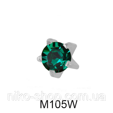 Крапан Травень (смарагд) 2мм M105W(без покриття), фото 1