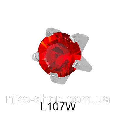 Крапан Липень (рубін) 4мм L107W(без покриття), фото 1