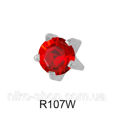 Крапан Липень (рубін) 3мм R107W(без покриття), фото 1